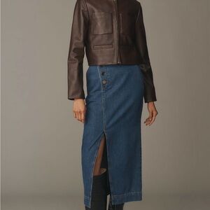 Anthropologie ALIGNE Asher Denim Midi Skirt